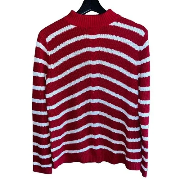 striped sweater talbots open stitch sweater